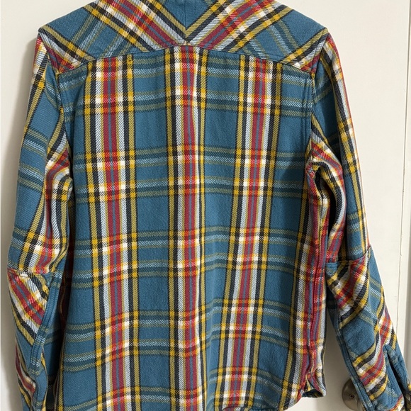 Levi's Blue Plaid Shirt with Yellow & Red Stripes - Picture 4 of 4